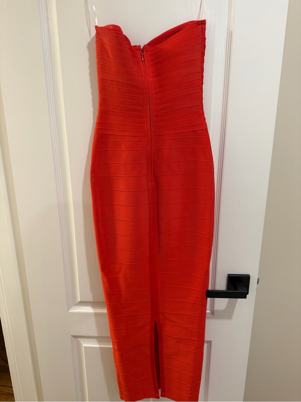 House of CB Strapless the sweetheart Red Midi Bandage Dress - Picture 7 of 8